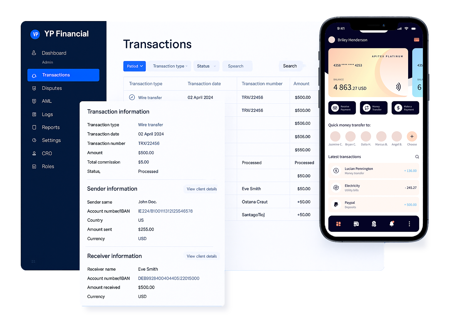 YP Financial white-label platform dashboard interface demo